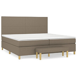 vidaXL Sommier à lattes de lit avec matelas Taupe 200x200 cm Tissu