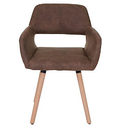 Mendler Chaise de salle à manger HWC-A50 II, fauteuil, design rétro des années 50 ~ tissu, marron