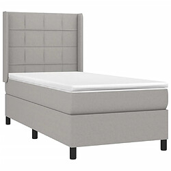 Acheter Sommier à lattes et matelas LED,Cadre à lattes de lit pour Adulte Gris clair 90x190cm Tissu -MN36773