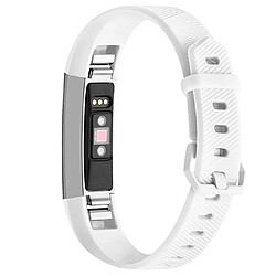 Wewoo Bracelet pour montre connectée Dragonne en silicone de couleur solide FITBIT Alta / HR blanc 