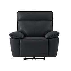 Avis Vente-Unique Fauteuil relax électrique en cuir de vachette noir NOVENA