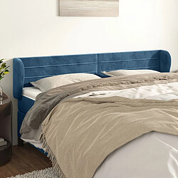 Maison Chic Tête de lit scandinave avec oreilles,meuble de chambre Bleu foncé 163x23x78/88 cm Velours -MN85319