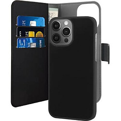 PURO Étui pour iPhone 13 Pro Folio 2 en 1 avec Coque Magnétique et Porte-cartes Noir 