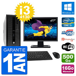 PC Tour HP 800 G1 Ecran 27" Intel i3-4130 RAM 16Go Disque 500Go Windows 10 Wifi · Occasion 