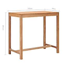 vidaXL Table de bar de jardin 110x60x105 cm bois de teck solide pas cher