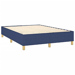 Acheter Maison Chic Lit adulte- Lit + matelas,Sommier à lattes de lit avec matelas Bleu 140x190 cm Tissu -GKD60020