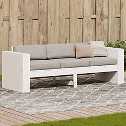 vidaXL Canapé de jardin 3 places blanc 189x60x62 cm bois de pin massif