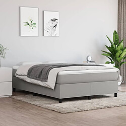 vidaXL Sommier à lattes de lit avec matelas Gris clair 140x190cm Tissu