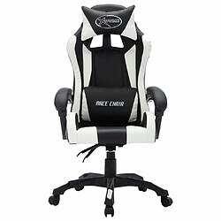 Acheter Maison Chic Chaise de jeu vidéo avec LED, Chaise gaming, Fauteuil gamer d'ordinateur,Chaise de Bureau RVB Blanc et noir Similicuir -GKD31338