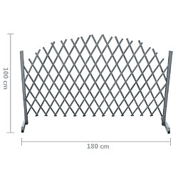 vidaXL Clôture en treillis bois de sapin massif 1,8x1 m gris pas cher