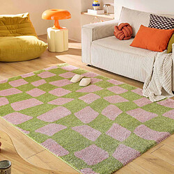 Avis Jardindeco Tapis intérieur à poils longs Swing 383 vert 160 x 230 cm.