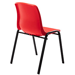 Acheter Decoshop26 Lot de 4 chaises visiteur empilable salle d'attente en plastique rouge et métal 10_0003208