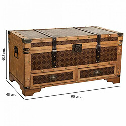 Acheter Coffre Alexandra House Living Marron PVC Bois Métal Tissu 45 x 45 x 90 cm Estilo vintage