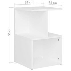 vidaXL Table de chevet blanc 35x35x55 cm bois ingénierie pas cher