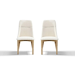 La Maison Du Canapé Chaise Design DUNE - Beige - Lot de 2 