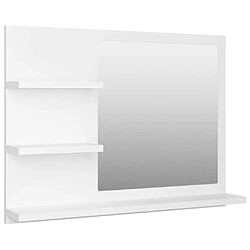 Maison Chic Miroir moderne de salle de bain,Décoration Miroir mural Bain Blanc 60x10,5x45 cm Aggloméré -MN17585