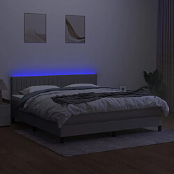 Avis vidaXL Sommier à lattes de lit et matelas et LED Gris clair 180x200 cm