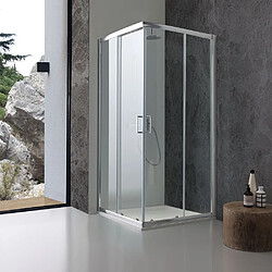 Kiamami Valentina PORTE DE DOUCHE GIADA 80X80 TRANSPARENT PORTES COULISSANTES