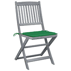 Maison Chic Lot de 6 Chaises pliables d'extérieur avec coussins | chaises de jardin | Fauteuil Relax Bois d'acacia -GKD95895