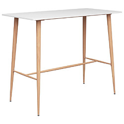 vidaXL Table de bar Blanc 120x60x105 cm 