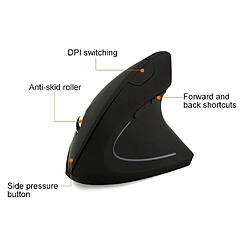 Avis Wewoo Souris sans fil Version de batterie optique verticale 2,4 GHz (noire)