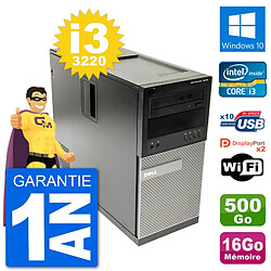 PC Tour Dell 7010 Intel Core i3-3220 RAM 16Go Disque Dur 500Go Windows 10 Wifi - Occasion