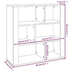 vidaXL Buffet Noir 80x30x80 cm Bois d'ingénierie pas cher