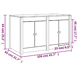 vidaXL Armoire de cuisine d'extérieur 106x55x64 cm bois de pin massif pas cher