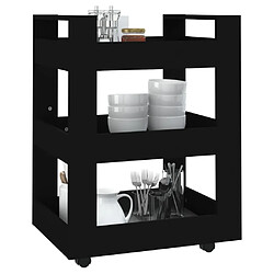 Acheter Maison Chic Desserte de cuisine | Chariot de cuisine | Meuble de rangement roulant Noir 60x45x80 cm Bois d'ingénierie -GKD31106