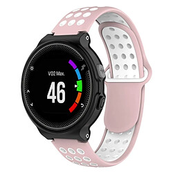 Wewoo Bracelet pour montre connectée Dragonne sport en silicone bicolore Garmin Forerunner 220 / Approach S5 / S20 rose + blanc