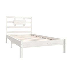 Acheter Maison Chic Lit Moderne Chambre - Cadre/structure de lit pour adulte Blanc Bois massif 100x200 cm -MN64620