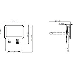 KNIGHTSBRIDGE Projecteur LED Noir 230V IP65 20W