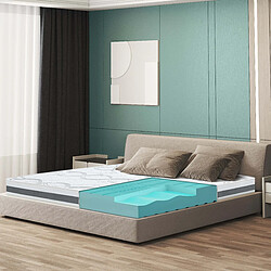 The White Stone Matelas Double 140x200 à mémoire de forme | Premium Quality | Hauteur 16 cm | Made in Italy 