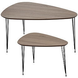 Jeu de 2 tables Alexandra House Living Marron Bois