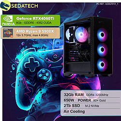 Sedatech PC Gamer • AMD Ryzen 9 5900X • RTX4060Ti • 32Go RAM • 2To SSD M.2 • sans OS