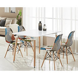 Life Interiors Set of 6 Moda Patchwork Eiffel Chair Multicolour pas cher