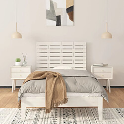 Avis Maison Chic Tête de lit scandinave,Meuble de chambre murale Blanc 96x3x63 cm Bois massif de pin -MN92659