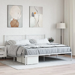 Maison Chic Lit adulte - Cadre de lit métal avec tête de lit,Structure du lit Contemporain pour chambre blanc 180x200 cm -MN41559