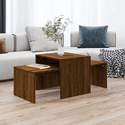 vidaXL Ensemble table basse Chêne marron 100x48x40cm Bois d'ingénierie