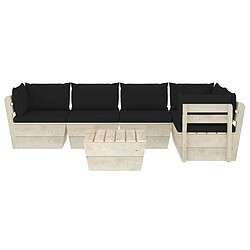 Avis Maison Chic Salon de jardin palette 6 pcs avec coussins - Table et chaises d'extérieur - Mobilier/Meubles de jardin Moderne épicéa imprégné -MN92003