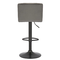 Decoshop26 Lot de 2 tabourets de bar pivotant hauteur réglable assise surpiqué en velours gris et métal noir 10_0004227 pas cher