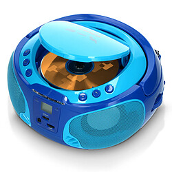 Avis Lenco Radio portable FM et lecteur CD/MP3/USB avec microphone et effets lumineux SCD-650BU Bleu