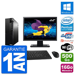 PC Lenovo M83 SFF Ecran 22" Intel G3220 RAM 16Go Disque 500Go Windows 10 Wifi - Occasion