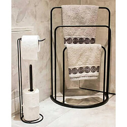 Bathroom Solutions Porte-serviettes debout 49,5x75 cm Métal Noir