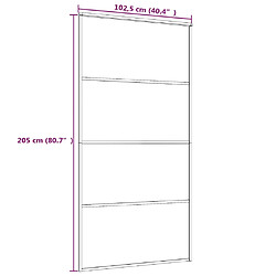 vidaXL Porte coulissante Verre ESG dépoli aluminium 102,5x205 cm Blanc pas cher