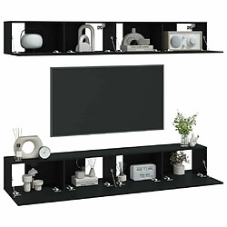 Avis Maison Chic Ensemble 4 Meubles TV muraux suspendus Noir 100x30x30 cm -MN37499