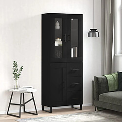 vidaXL Buffet haut Noir 69,5x34x180 cm Bois d'ingénierie