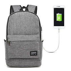 Yonis Sac À Dos Ordinateur USB Grande Capacité Sac À Dos Ordinateur USB Grande Capacité Résistant Pour 15.6 Pouces Gris YONIS