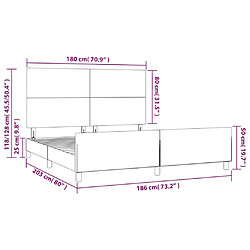 vidaXL Cadre de lit sans matelas taupe 180x200 cm tissu pas cher