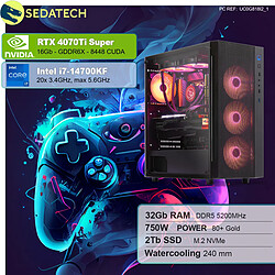 Sedatech PC Gamer Pro • Intel i7-14700KF • RTX4070Ti Super • 32Go DDR5 • 2To SSD M.2 • sans OS